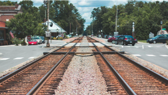 Rail roads in a town